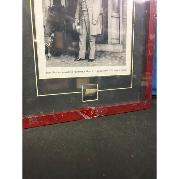 Framed Print Of General Lee Post-Appomattox Photo With Red Wood Frame & Protecti - Picture 3 of 3
